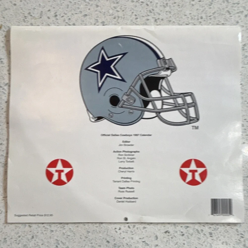 Dallas Cowboys 1997 Official NFL Football Calendar Texaco Sponsored Collectible
